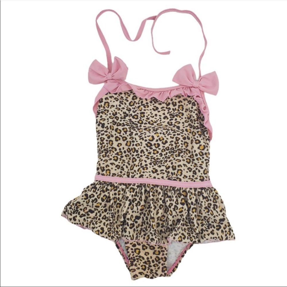Leopard print baby kids swimsuit one piece